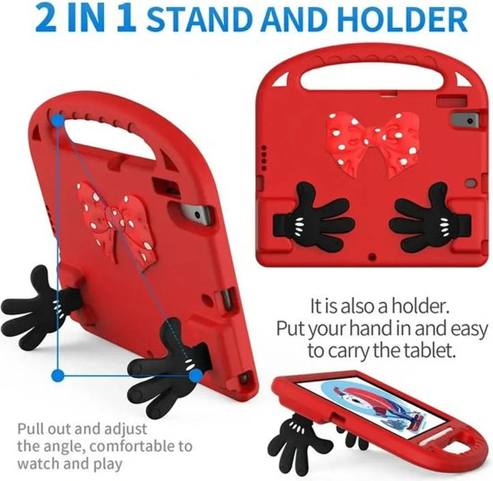 iPad 10.2 (7e/8e/9e gen 2019-2021) Hoesjes – Kidsproof – Handvat – Standfunctie – Rood-Tablethoesjes-Ilumina Benelux