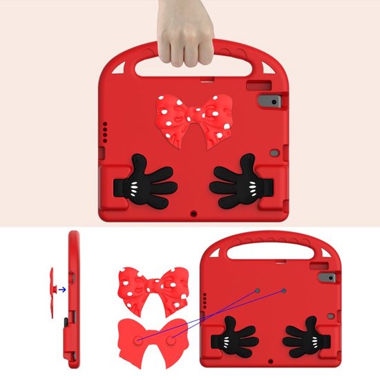 iPad 10.2 (7e/8e/9e gen 2019-2021) Hoesjes – Kidsproof – Handvat – Standfunctie – Rood-Tablethoesjes-Ilumina Benelux