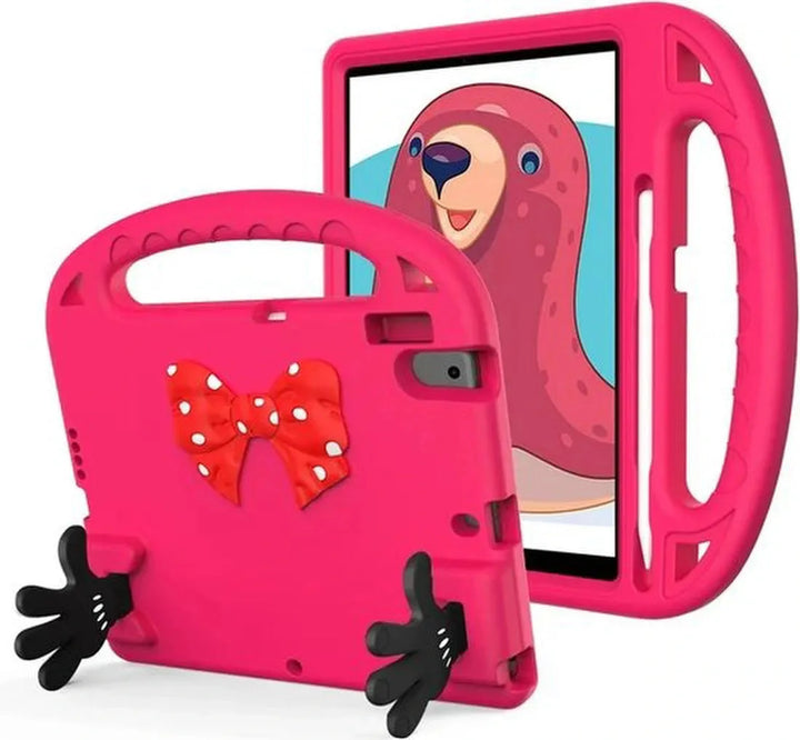 iPad 10.2 (7e/8e/9e gen) Hoesjes – Kidsproof – Handvat – Standfunctie – Donkerroze-Tablethoesjes-Ilumina Benelux
