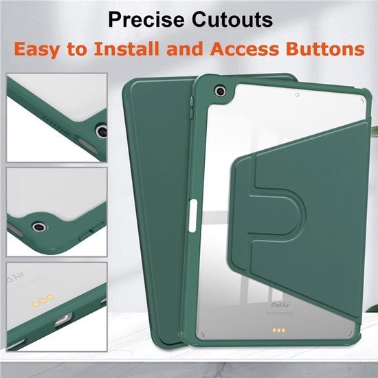 iPad 10.2 (9/8/7) & iPad Air 3/Pro 10.5 – Acryl Stand Case – Pencilhouder – Groen-Tablethoesjes-Ilumina Benelux