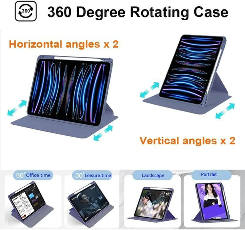 iPad 10.2 (9/8/7) & iPad Air 3/Pro 10.5 – Acryl Stand Case – Pencilhouder – Lavendel-Tablethoesjes-Ilumina Benelux