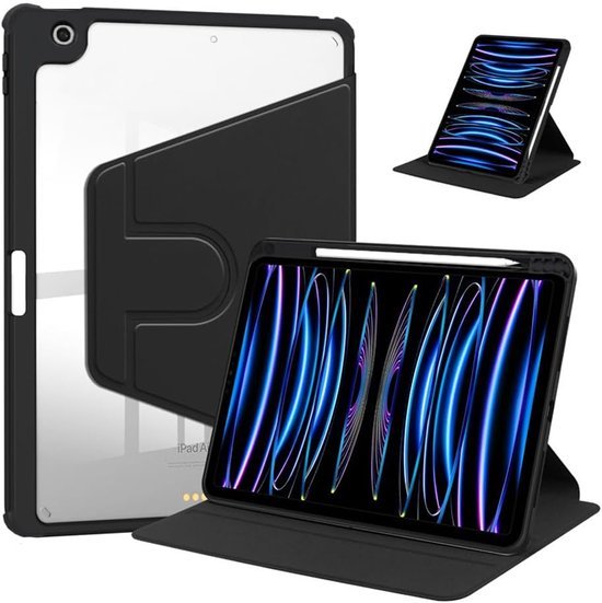 iPad 10.2 (9/8/7) & iPad Air 3/Pro 10.5 – Acryl Stand Case – Pencilhouder – Zwart-Tablethoesjes-Ilumina Benelux