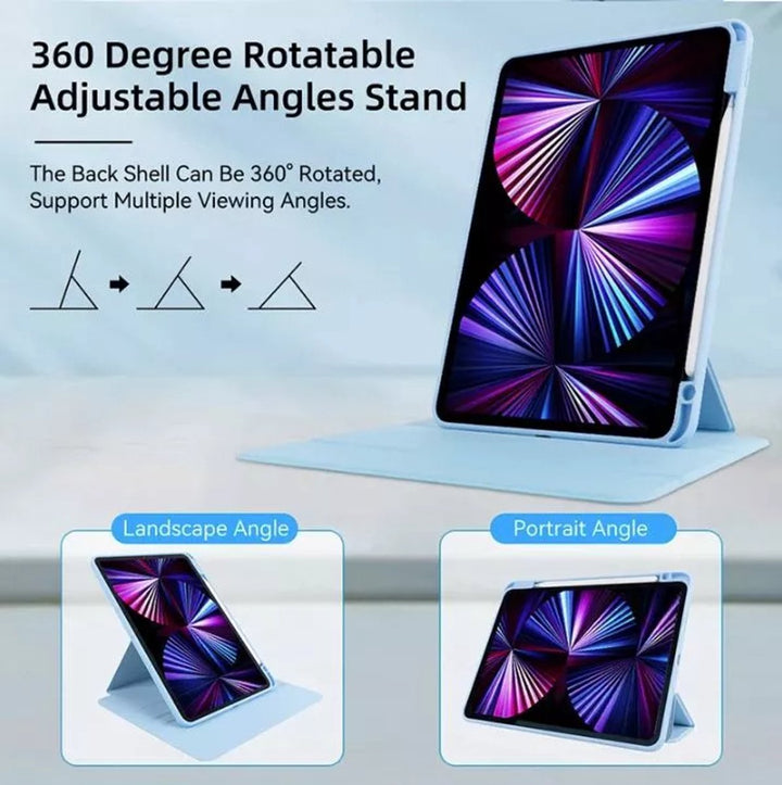 iPad 11 2025 A16/iPad 12 2026 A19 11 inch/iPad 10 10.9 2022 – Acryl – Standfunctie – Pencilhouder – Lichtblauw-Tablethoesjes-Ilumina Benelux
