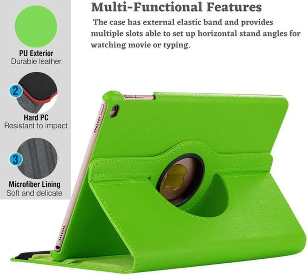 iPad 2/3/4 9.7 inch Hoesjes – 360° draaibaar – Multi-Stand – Groen-Tablethoesjes-Ilumina Benelux