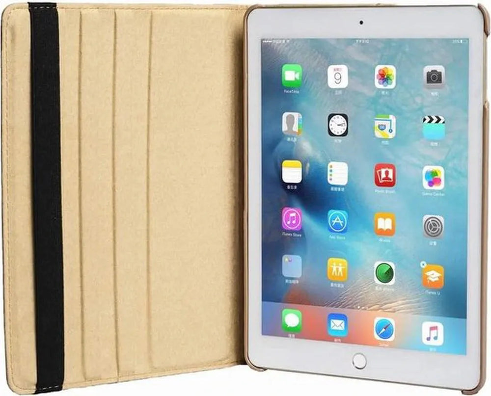 iPad 2/3/4 9.7 inch Hoesjes – 360° draaibaar – Multi-stand – Goud-Tablethoesjes-Ilumina Benelux