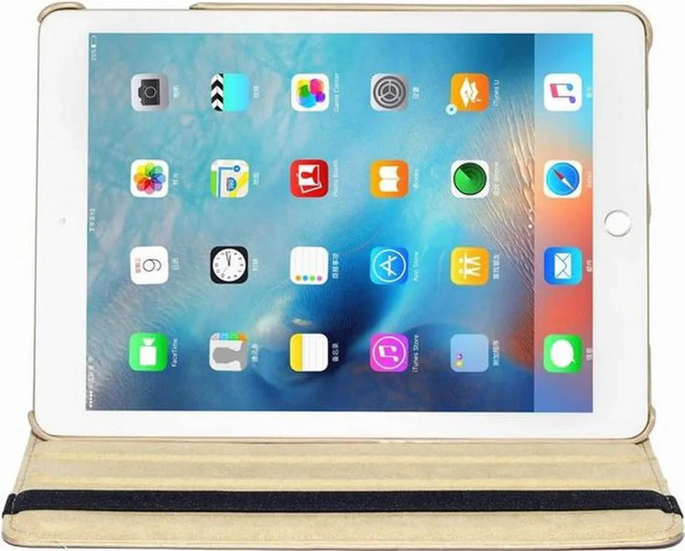 iPad 2/3/4 9.7 inch Hoesjes – 360° draaibaar – Multi-stand – Goud-Tablethoesjes-Ilumina Benelux