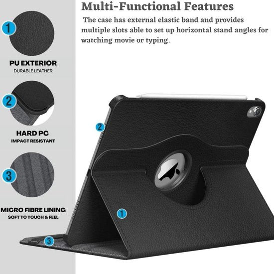 iPad 2/3/4 9.7 inch Hoesjes – 360° draaibaar – Multi-stand – Lichtroze-Tablethoesjes-Ilumina Benelux