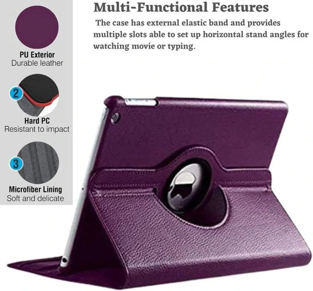 iPad 2/3/4 9.7 inch Hoesjes – 360° draaibaar – Multi-stand – Paars-Tablethoesjes-Ilumina Benelux