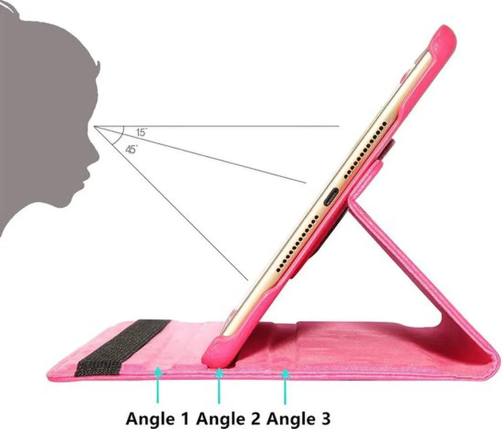 iPad 2/3/4 9.7 inch Hoesjes – 360° draaibaar – Multi-stand – Roze-Tablethoesjes-Ilumina Benelux