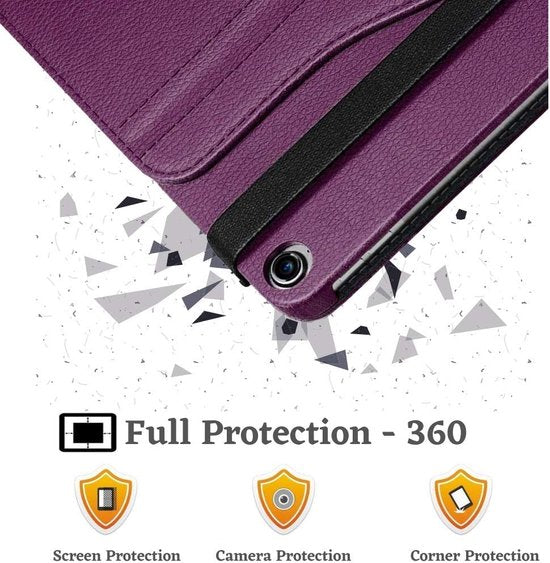iPad 2/3/4 9.7 inch Hoesjes – 360° draaibaar – Multi-stand standfunctie – Paars-Tablethoesjes-Ilumina Benelux