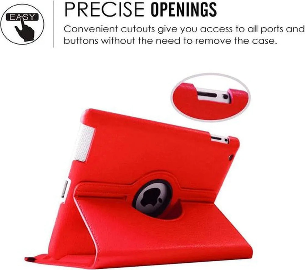 iPad 2/3/4 9.7 inch Hoesjes – 360° draaibaar – Multi-stand standfunctie – Rood-Tablethoesjes-Ilumina Benelux