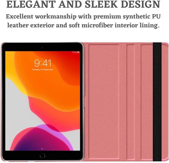 iPad 2/3/4 9.7 inch Hoesjes – 360° draaibaar – Multi-stand standfunctie – Roségoud-Tablethoesjes-Ilumina Benelux