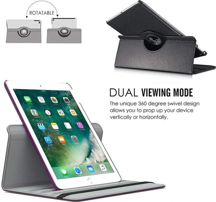 iPad 2/3/4 9.7 inch Hoesjes – 360° draaibaar – Multi-stand standfunctie – Zwart-Tablethoesjes-Ilumina Benelux