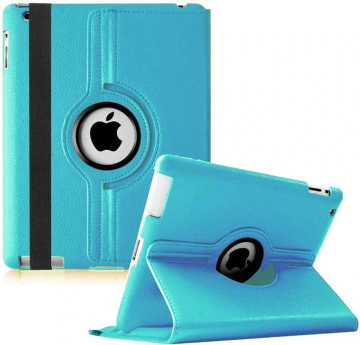iPad 2/3/4 9.7 inch Hoesjes – 360° draaibaar multi-stand – Standfunctie – Lichtblauw-Tablethoesjes-Ilumina Benelux