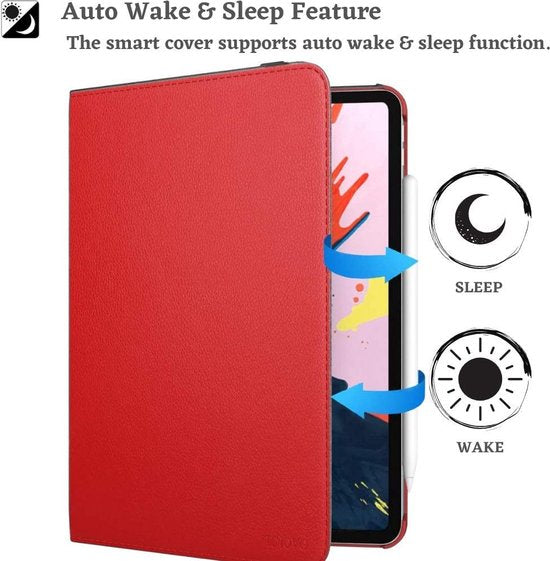 iPad 2/3/4 9.7 inch Hoesjes – 360° draaibaar multi-stand – Standfunctie – Rood-Tablethoesjes-Ilumina Benelux