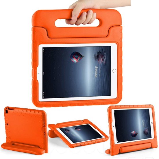 iPad 2/3/4 9.7 inch Hoesjes – Kinderhoes met Handvat – Standfunctie – Oranje-Tablethoesjes-Ilumina Benelux