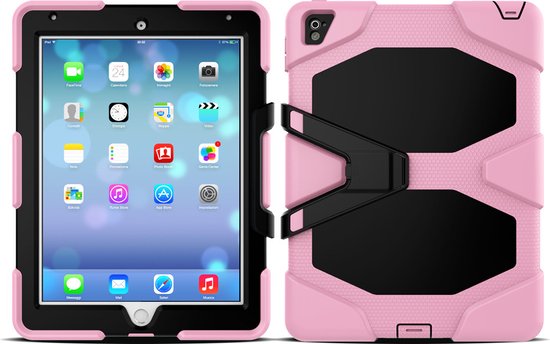 iPad 2/3/4 9.7 inch – Rugged Case Hoesjes – Schokbestendig – Kickstand Standfunctie – Lichtroze-Tablethoesjes-Ilumina Benelux