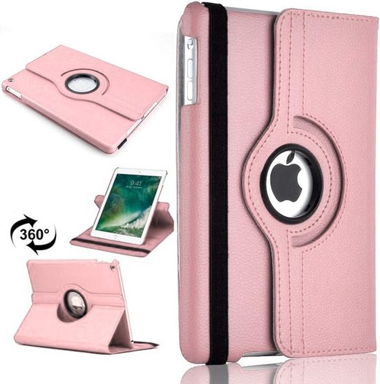 iPad 9,7 inch Air 1/2 & iPad 5/6 Hoesjes – 360° draaibaar – Multi-stand – Lichtroze-Tablethoesjes-Ilumina Benelux