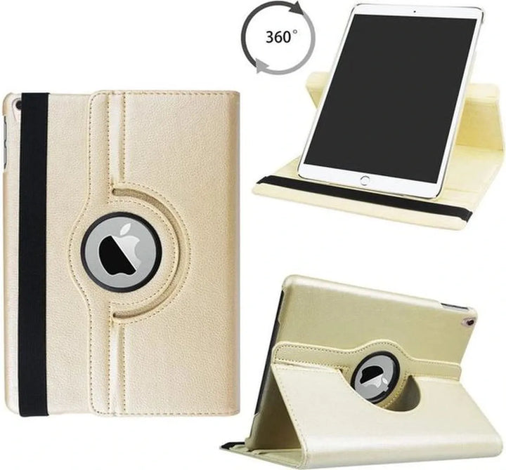 iPad 9.7 (2018) & iPad Air 1/2 Hoesjes – 360° draaibaar – Multi-stand – Goud-Tablethoesjes-Ilumina Benelux
