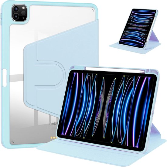 iPad Air 11 inch 2024/2025/2026 (M2/M3/M4) – Acryl Stand Case – Pencil-houder – Lichtblauw-Tablethoesjes-Ilumina Benelux