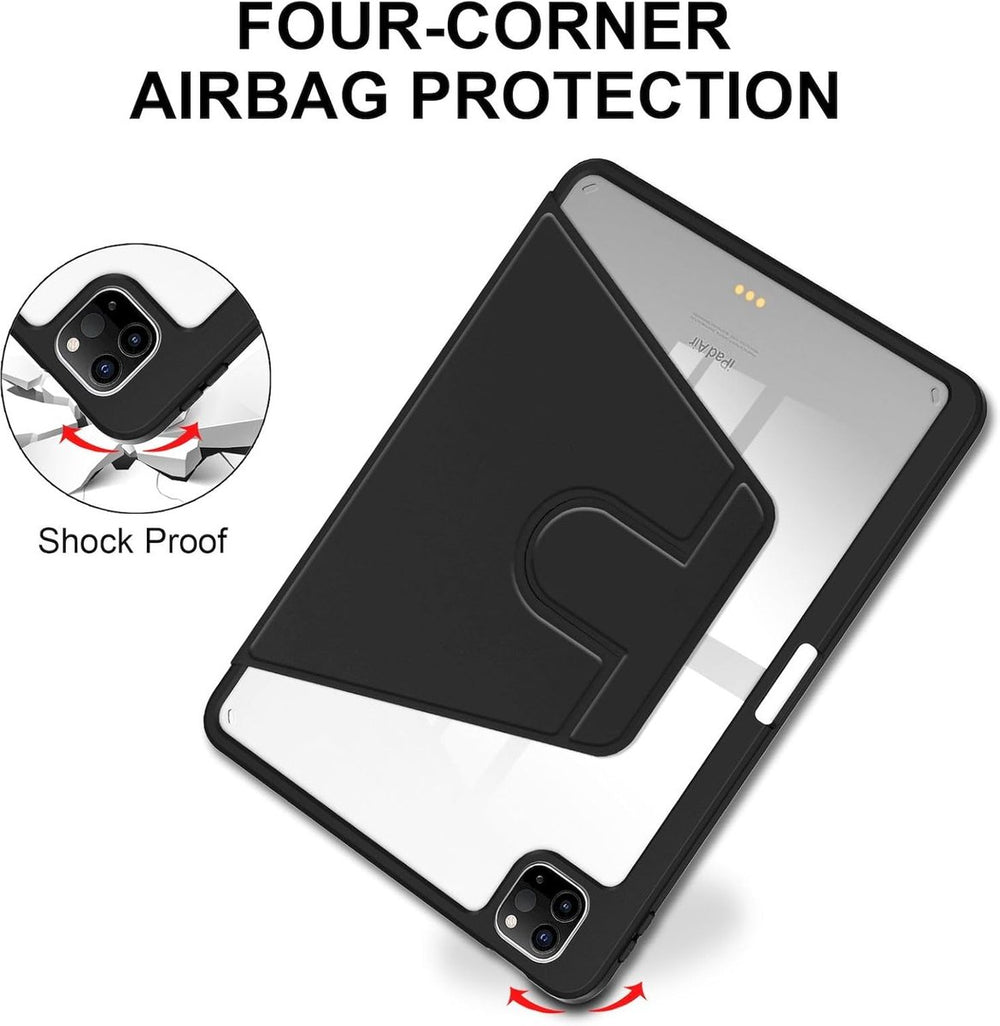 iPad Air 11 inch 2024/2025/2026 (M2/M3/M4) – Acryl Stand Case – Pencilhouder – Zwart-Tablethoesjes-Ilumina Benelux
