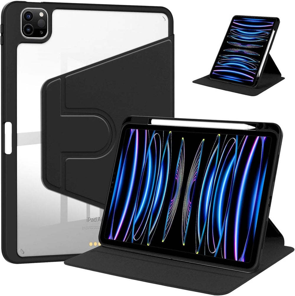 iPad Air 11 inch 2024/2025/2026 (M2/M3/M4) – Acryl Stand Case – Pencilhouder – Zwart-Tablethoesjes-Ilumina Benelux