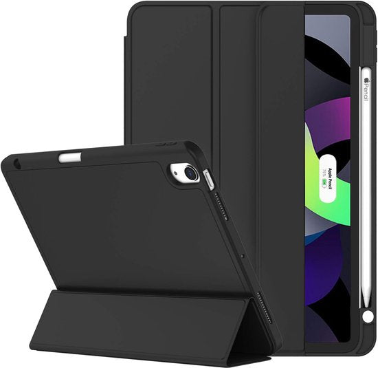 iPad Air 11 inch 2024/2025/2026 (M2/M3/M4) Tri-Fold standaard – Pencil-houder – Auto wake/sleep – Zwart-Tablethoesjes-Ilumina Benelux