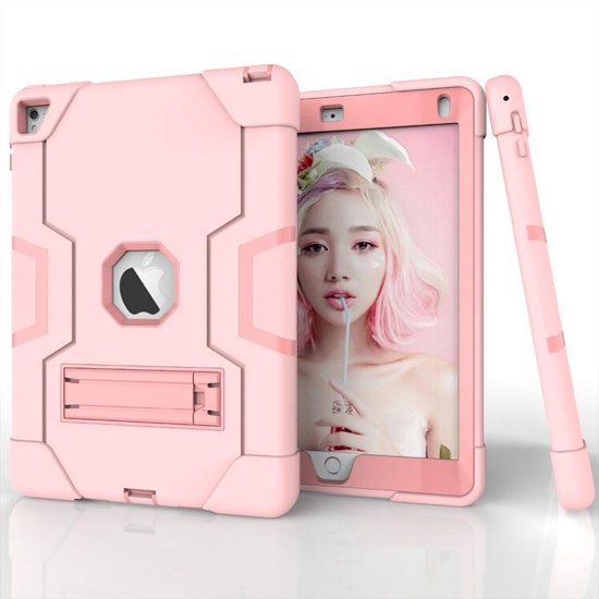 iPad Air 1/2 9.7 inch – Rugged Schokbestendig – Kickstand Standfunctie – Roze-Tablethoesjes-Ilumina Benelux