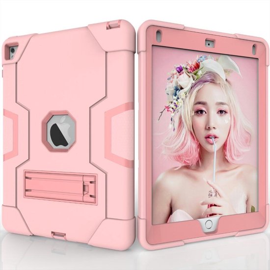 iPad Air 1/2 9.7 inch – Rugged Schokbestendig – Kickstand Standfunctie – Roze-Tablethoesjes-Ilumina Benelux