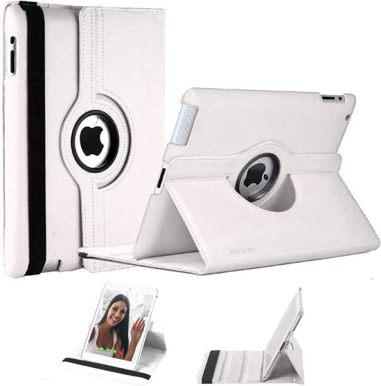 iPad Air 1/2 & iPad 2017/2018 9.7 inch Hoesjes – 360° draaibaar multi-stand – Wit-Tablethoesjes-Ilumina Benelux