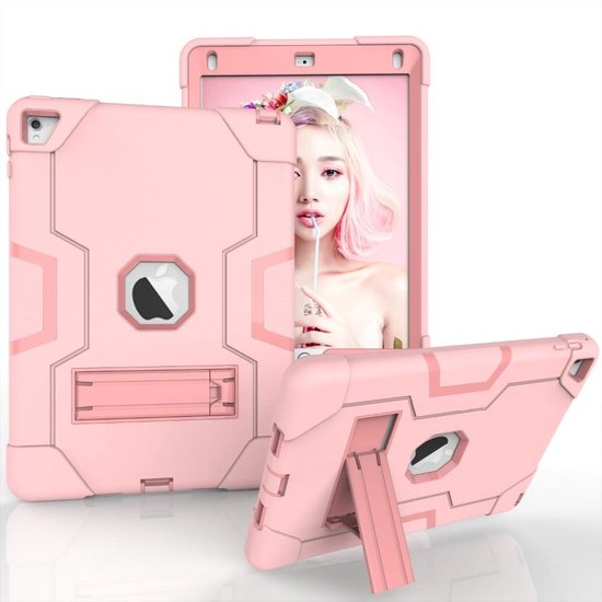 iPad Air 1/2 & iPad 2017/2018 9.7 inch – Rugged schokbestendig – Kickstand standfunctie – Roze-Tablethoesjes-Ilumina Benelux