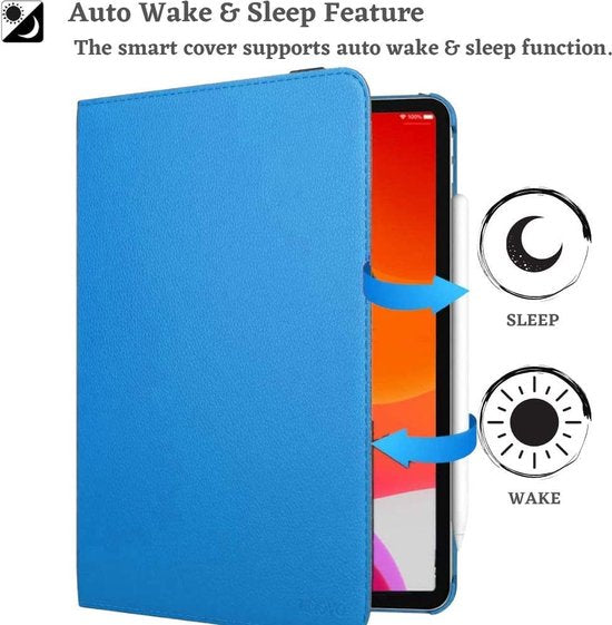 iPad Air 1/2 & iPad 9,7 (2017/2018) Hoesjes – 360° draaibaar – Multi-stand – Lichtblauw-Tablethoesjes-Ilumina Benelux
