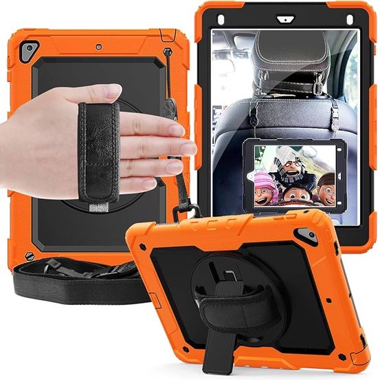 iPad Air 1/2 & iPad 9.7 2017/2018 – Extreme Armor Hoesjes – Schokbestendig – Screenprotector – Oranje-Tablethoesjes-Ilumina Benelux