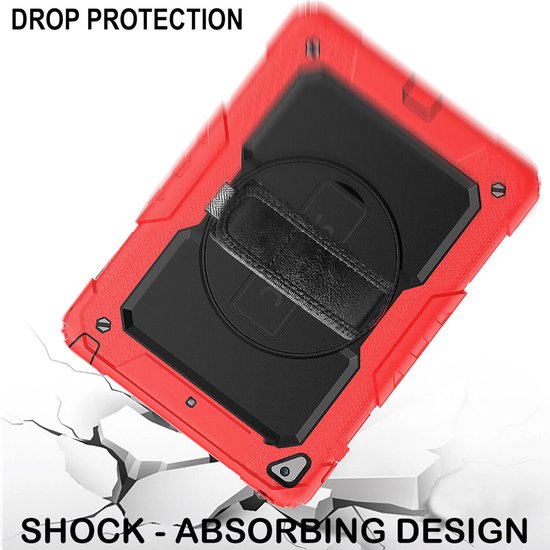 iPad Air 1/2 & iPad 9.7 2017/2018 – Extreme Armor Hoesjes – Schokbestendig – Screenprotector – Rood-Tablethoesjes-Ilumina Benelux