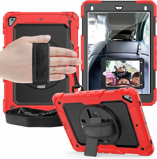 iPad Air 1/2 & iPad 9.7 2017/2018 – Extreme Armor Hoesjes – Schokbestendig – Screenprotector – Rood-Tablethoesjes-Ilumina Benelux