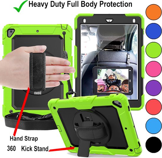 iPad Air 1/2 & iPad 9.7 2017/2018 – Extreme robuust armor Hoesjes – Schokbestendig – Screenprotector – Groen-Tablethoesjes-Ilumina Benelux