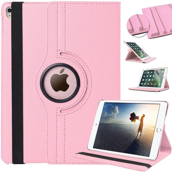 iPad Air 1/2 & iPad 9.7 (2017/2018) Hoesjes – 360° draaibaar – Multi-stand – Lichtroze-Tablethoesjes-Ilumina Benelux