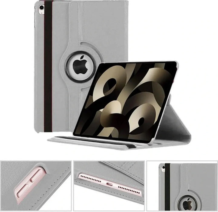 iPad Air 1/2 & iPad 9.7 2017/2018 Hoesjes – 360° draaibaar – Multi-stand – Zilver-Tablethoesjes-Ilumina Benelux