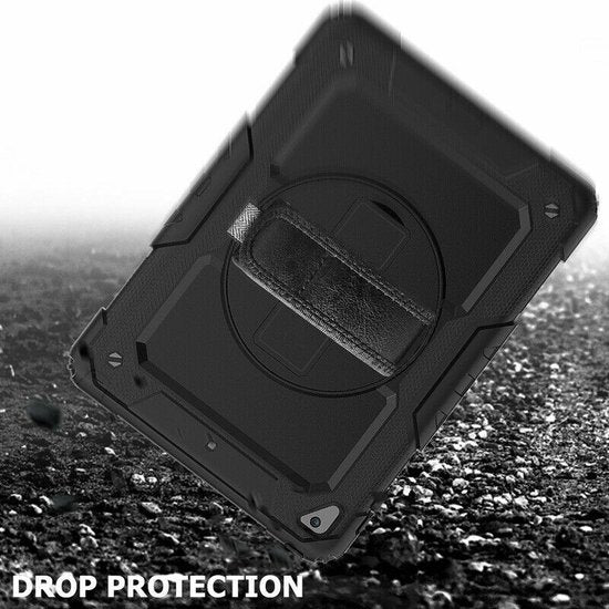 iPad Air 1/2 & iPad 9.7 2017/2018 Hoesjes – Schokbestendig Armor – Ingebouwde Screenprotector – Zwart-Tablethoesjes-Ilumina Benelux
