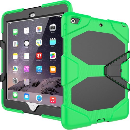 iPad Air 1/2 & iPad 9.7 (2017/2018) – Rugged Hoesjes – Schokbestendig – Kickstand – Groen-Tablethoesjes-Ilumina Benelux