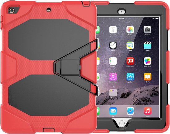 iPad Air 1/2 & iPad 9.7 (2017/2018) – Rugged Hoesjes – Schokbestendig – Kickstand – Rood-Tablethoesjes-Ilumina Benelux