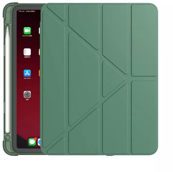 iPad Air 1/2 & iPad 9.7 (2017/2018) – Tri-Fold standaard – Pencil-houder – Zwart-Tablethoesjes-Ilumina Benelux