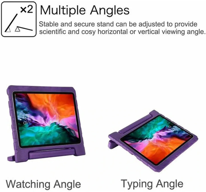 iPad Air 1/2, iPad 9.7 (2017/2018), iPad Pro 9.7 Hoesjes – Kidsproof – Handvat – Standfunctie – Paars-Tablethoesjes-Ilumina Benelux