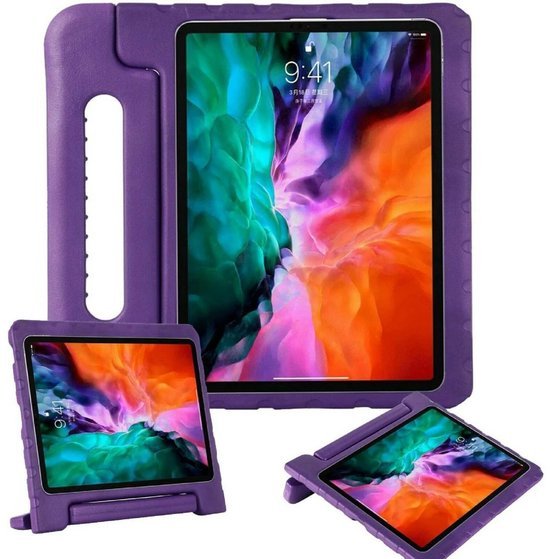 iPad Air 1/2, iPad 9.7 (2017/2018), iPad Pro 9.7 Hoesjes – Kidsproof – Handvat – Standfunctie – Paars-Tablethoesjes-Ilumina Benelux