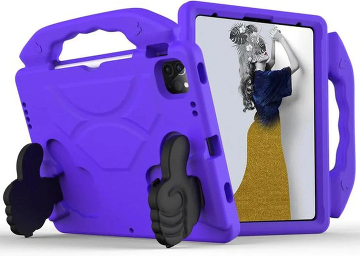 iPad Air 1/2 & iPad Pro 9.7 & iPad 2017/2018 Hoesjes – Kidsproof – Handvat – Standfunctie – Paars-Tablethoesjes-Ilumina Benelux