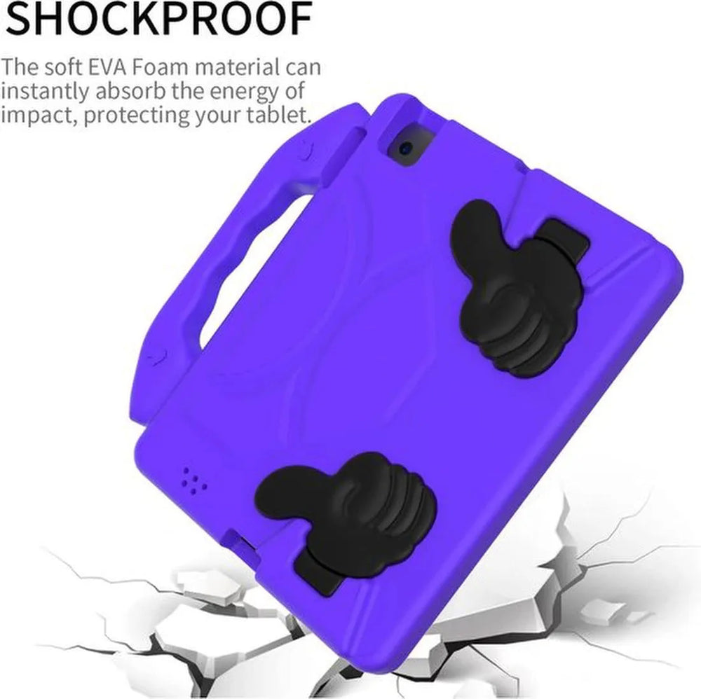 iPad Air 1/2 & iPad Pro 9.7 & iPad 2017/2018 Hoesjes – Kidsproof – Handvat – Standfunctie – Paars-Tablethoesjes-Ilumina Benelux