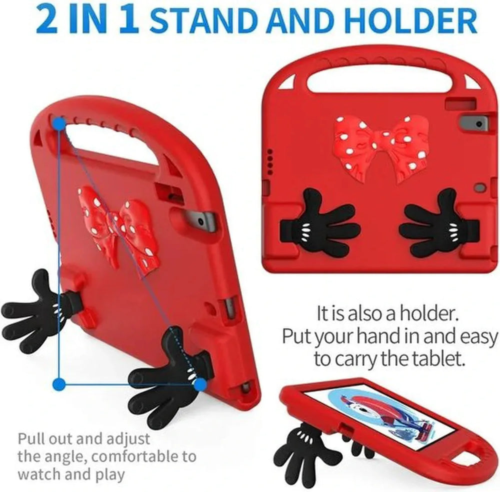iPad Air 1/2, iPad Pro 9.7, iPad 2017/2018 Hoesjes – Kidsproof – Handvat – Standfunctie – Rood-Tablethoesjes-Ilumina Benelux