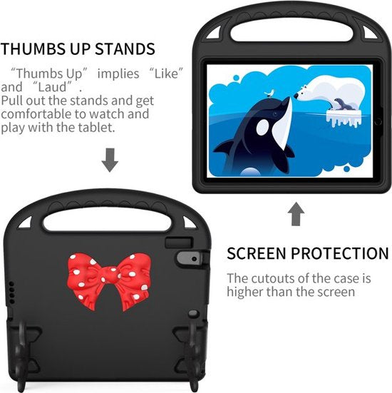 iPad Air 1/2 & iPad Pro 9.7 & iPad 2017/2018 Hoesjes – Kidsproof – Handvat – Standfunctie – Zwart-Tablethoesjes-Ilumina Benelux
