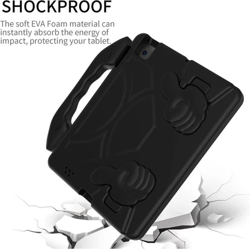 iPad Air 1/2 & iPad Pro 9.7 & iPad 2017/2018 Hoesjes – Kidsproof – Handvat – Standfunctie – Zwart-Tablethoesjes-Ilumina Benelux