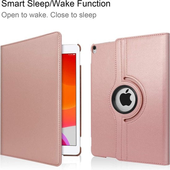 iPad Air 1/2017/2018 9.7 inch – Hoesje Draaibare – incl. screenprotector & stylus – Roségoud-Tablethoesjes-Ilumina Benelux